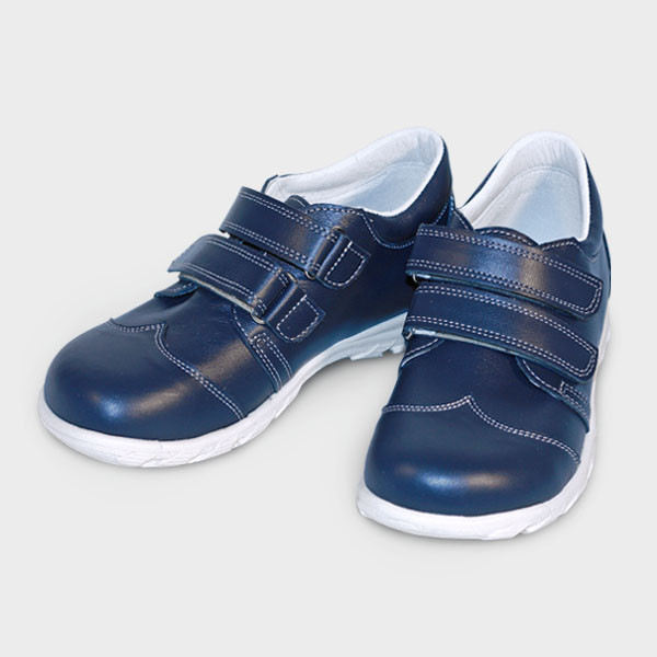 Туфли школьные темно-синие (бежевая подошва) / 3002